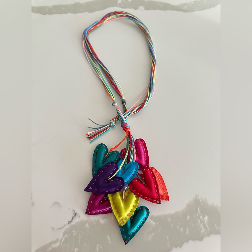 HANDMADE Mexican Colorful Hearts Choker